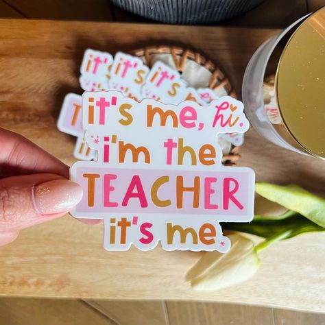 Its Me Hi Im The Teacher Its Me Stickers Taylor Swift Sticker Swiftie Water Bottle Sticker T Swift Sticker Teacher Taylor Swift, Me Stickers, T Swift, Its Me, Bottle Sticker, Water Bottle Stickers, The Teacher, Taylor Swift, Swift