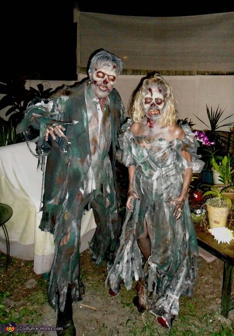 Zombies - Halloween Costume Contest Homemade Zombie Costume, Zombie Fancy Dress, Zombie Couple Costume, Zombie Costumes, Zombie Dress, Zombie Clothes, Zombie Halloween Costumes, Diy Couples Costumes, Costume Works