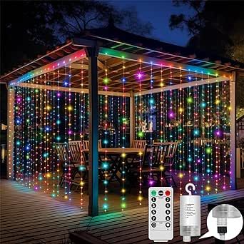 Light Curtains Bedroom, Fairy Lights For Bedroom, Halloween Lighting Outdoor, Halloween Curtains, Porch Gazebo, Waterfall Lights, Outdoor Backdrops, Valentinstag Party, Fairy Lights Bedroom