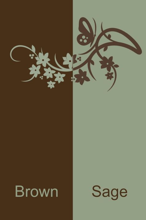 Brown And Sage Color Palette, Green And Brown Walls, Sage Green And Brown Color Palette, Sage Green Outfit Color Combos, Sage Green And Brown Wedding, Sage Green Color Combinations, Sage Outfits, Sage Green And Brown, Colour Combinations Interior