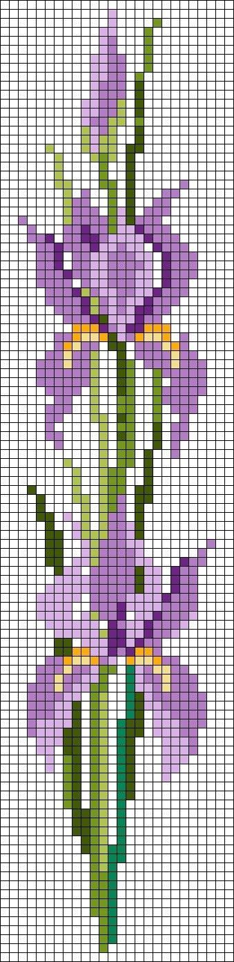 Iris Bouquet, Alpha Art, Pixel Art Templates, Tongue Health, Pixel Art Characters, Pixel Pattern, Cross Stitch Patterns Christmas, Iris Flowers, Alpha Pattern