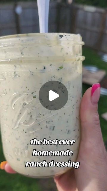 Sara Jean on Instagram: "this is hands down the best ranch we have ever had 🙌  Mayo ingredients:  1 egg ½ tbsp lemon juice 1 tsp white wine vinegar ¼ tsp Dijon mustard 1 cup avocado oil  Ranch ingredients: 1 cup Mayo ½ cup sour cream  1-2 cloves minced garlic  1 tbsp parsley ½ tsp dill 1 tbsp chives 1 tsp worcestershire sauce 1 tbsp fresh lemon juice Salt and pepper to taste  #homemade #holistichealth #holisticwellness #ranch" Homemade Ranch No Mayo, Homemade Dill Ranch Dressing, Homemade Ranch With Greek Yogurt, Quick Homemade Ranch Dressing, Best Ranch Dressing Recipe, Make Honey Mustard, Healthy Homemade Ranch Dressing, Healthy Ranch Dressing, Ranch Dressing Recipe Homemade