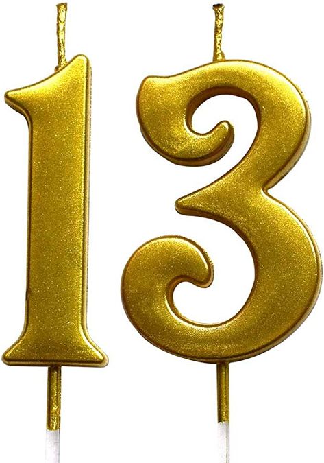 Amazon.com: Gold 13th Birthday Numeral Candle, Number 13 Cake Topper Candles Party Decoration for Girl Or Boy: Home Improvement Number 13 Cake, 13 Cake Topper, 19 Cake, 13 Cake, Purple Christmas Lights, Graduation Cake Toppers, Number 19, Number Candle, Simple Cake Designs