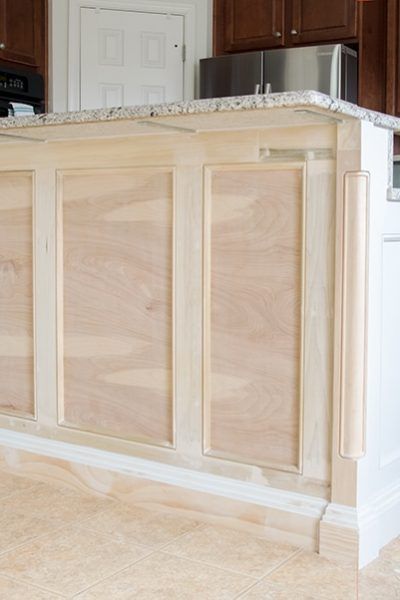 woodworking Archives - Craving Some Creativity Kitchen Island Woodwork, Raised Panel Kitchen Island, Faux Wood Kitchen Island, Paneling For Kitchen Island, Wood Panels Kitchen Island, Updated Kitchen Island, Island Renovation Ideas, Cabinet End Panel Ideas Diy, Paneling On Kitchen Island