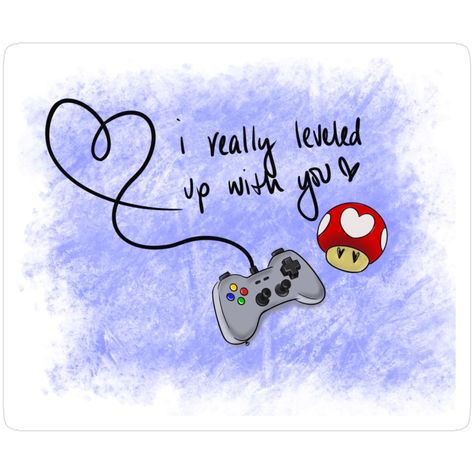 Decorate laptops, Hydro Flasks, cars and more with removable kiss-cut, vinyl decal stickers. Glossy, matte, and transparent options in various sizes. Super durable and water-resistant. The perfect way to tell the gamer in your life how lucky you are to have them. Gamer Couple, Leveling Up, Lucky You, Up Game, Hopeless Romantic, Super Mario, Level Up, Kiss Cut, Decorate Laptops