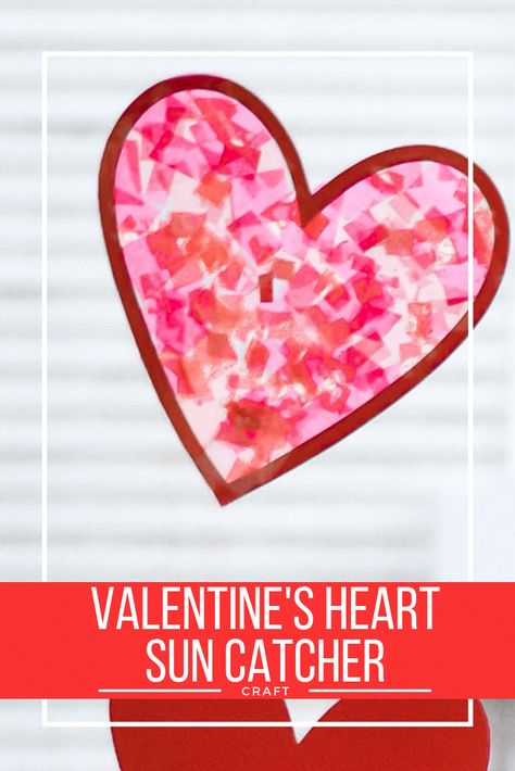 Homemade Suncatchers, Heart Suncatcher, Crayon Heart, Easy Valentine Crafts, Valentinstag Party, Suncatcher Craft, Valentine's Day Crafts For Kids, Preschool Valentines, Crazy Mom