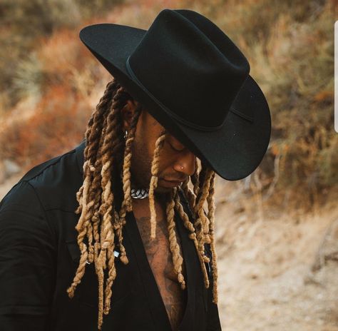 Cowboy Hat Outfit Men, Hat Outfit Men, Hoodoo Magic, Dread Hairstyles For Men, Cowboy Carter, Mens Dreads, Cowboy Fashion, Band Aesthetic, Black Cowboys