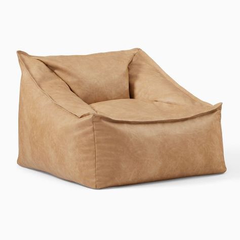 Kids' Bean Bag Chairs | West Elm Kids Lounge Chair, Leather Bean Bag Chair, Big Bean Bags, Teen Boy Room, West Elm Kids, Bean Bag Chairs, Bag Chairs, Teen Boy Bedroom, Kids Bean Bags