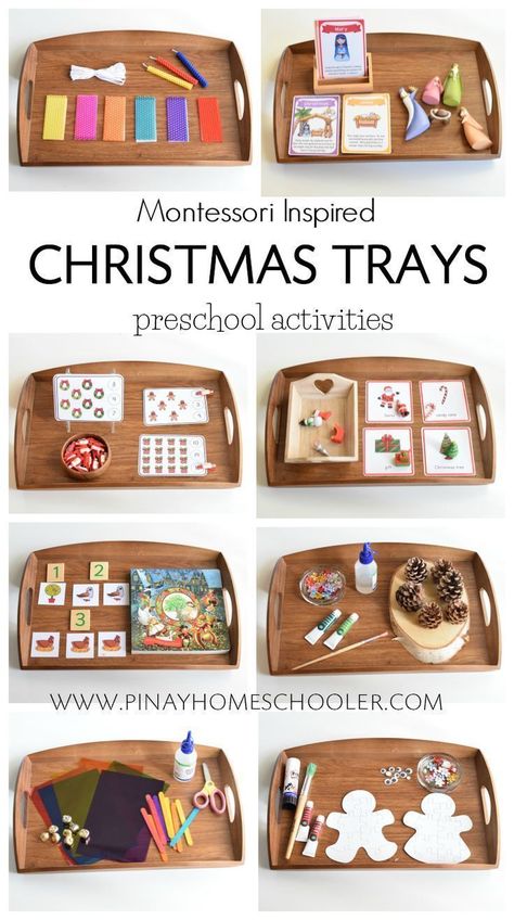 Painting Pinecones, Montessori Christmas, Christmas Trays, Montessori Trays, Montessori Activities Preschool, Montessori Art, Inspired Painting, Montessori Toddler Activities, Christmas Tray