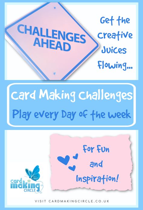 Card Making Challenges to get the creative juices flowing. Play every day of the week for fun and inspiration. Card Sketches Templates, Handmade Card Making, Card Making Techniques, Card Challenges, Day Of The Week, Card Sketches, Card Layout, Greeting Cards Handmade, Inspirational Cards