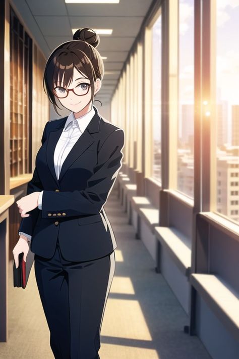 Anime Office Lady, Anime Office Woman, Anime Secretary, 100 Poses, Start School, Female Office, Female Teacher, Like Image, Oc Ideas