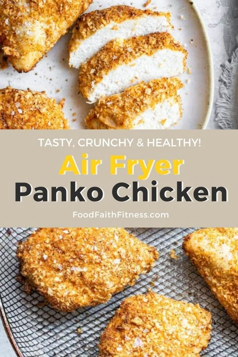 Air Fryer Panko Chicken, Breaded Air Fryer Chicken, Panko Crusted Chicken Breast, Panko Breaded Chicken Breast, Panko Recipes, Fried Breaded Chicken, Panko Breaded Chicken, Air Fryer Chicken Breast, Panko Crusted Chicken