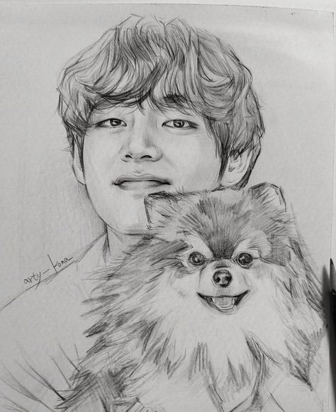 Yeontan Sketch, Yeontan Drawing, V Drawing, Taehyung's Art, Army Drawing, Black Paper Drawing, Portraiture Drawing, Architecture Drawing Art, Beauty Art Drawings