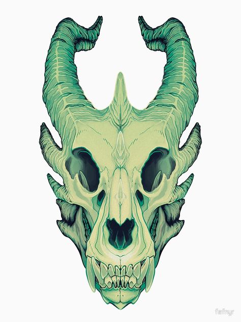 Dragon Skull by Ash on Redbubble Animal Skull Drawing, Goat Skull, Dragon Skull, Skull Art Drawing, Animal Skull, Skulls Drawing, Skull Tattoo Design, Skull Drawing, Dragon Artwork