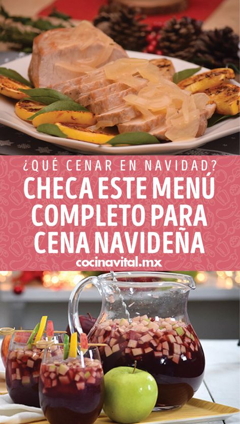 Para que no te compliques que preparar en Navidad, aquí te mostramos las mejores recetas para armar un menú completo para cena navideña. Xmas Dinner, Navidad Christmas, Date Dinner, Dinner Date, Christmas Food, Thanksgiving