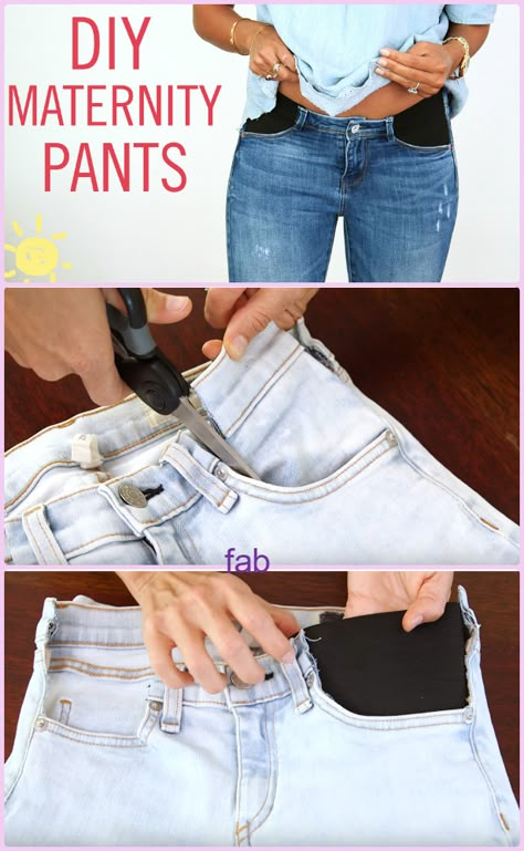 Diy Maternity Clothes, Maternity Sewing, Diy Jeans, Closet Organization Diy, Peplum Tops, Maternity Outfits, Jeans Diy, Maternity Pants, Maternity Jeans