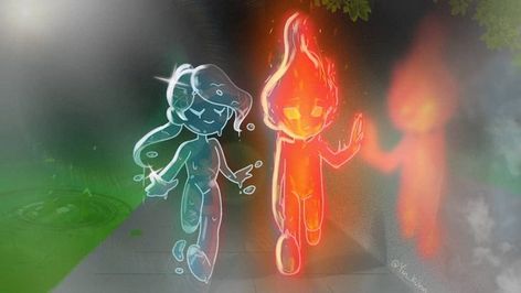 Fireboy And Watergirl Fanart, Fire X Water, How To Draw Fire, Fire Boy And Water Girl, Elemental Fanart, Fire Fanart, Fireboy And Watergirl, Fire Background, Water Girl