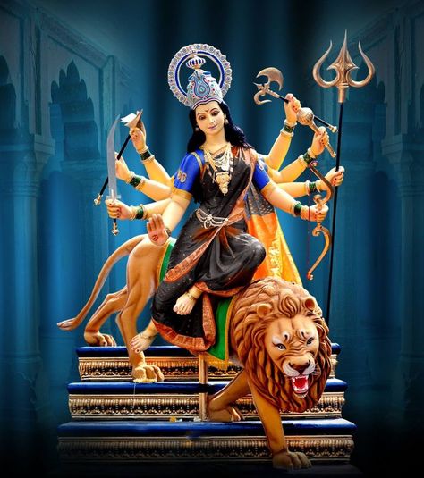 Sep 22, 2017 - This Pin was discovered by pramod Kamble. Discover (and save!) your own Pins on Pinterest Maa Durga Hd Wallpaper, Navratri Wallpaper, Navratri Puja, Lord Durga, Maa Image, Maa Durga Photo, Durga Ji, Saraswati Goddess, Durga Painting