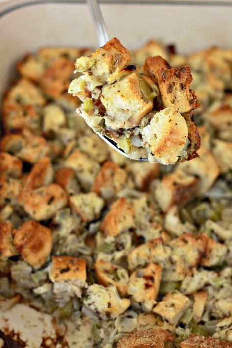 Potato Bread Stuffing, Make Ahead Stuffing, Dressing Recipes Thanksgiving, Bread Stuffing, Thanksgiving Dressing, Stuffing Recipes For Thanksgiving, Classic Thanksgiving, Turkey Stuffing, Thanksgiving Stuffing