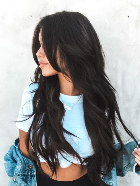 Sunny Hair, Hair Care Growth, Ombre Lace, Hair Ombre, Long Dark Hair, Haircuts Straight Hair, Long Hair With Bangs, Long Black Hair, Long Layered Hair