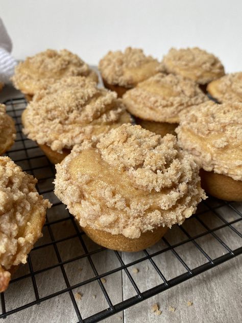 Applesauce Streusel Muffins - Read. Eat. Repeat. Applesauce Muffins, Streusel Muffins, Favorite Breakfast Recipes, Muffin Streusel, Muffin Batter, Muffin Recipes Blueberry, Streusel Topping, Cinnamon Vanilla, Vanilla Yogurt