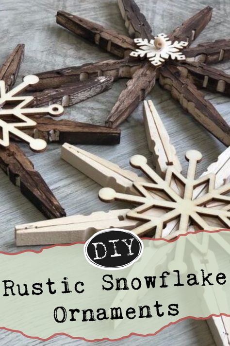 Snowflake Ornaments Diy, Rustic Christmas Crafts, Dollar Store Christmas, Christmas Projects Diy, Handmade Christmas Decorations, Christmas Ornament Crafts, Christmas Crafts Decorations, Christmas Decor Ideas, Snowflake Ornaments