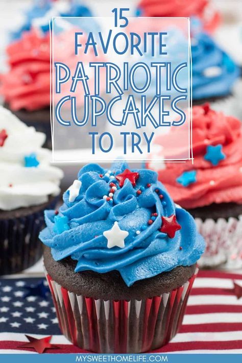 Are you feeling the patriotic spirit and craving something sweet? Get ready to indulge in some red, white, and blue goodness with our top 15 favorite patriotic cupcake recipes! From classic vanilla cupcakes with colorful frosting to decadent chocolate cupcakes with surprise fillings, these treats will add a little something something to your Independence Day celebration. July 4th Cupcakes, Kid Friendly Desserts, 4th Cupcakes, Red White And Blue Cupcakes, White And Blue Cupcakes, 4th Of July Cupcakes, Patriotic Cupcakes, Store Bought Frosting, Patriotic Desserts