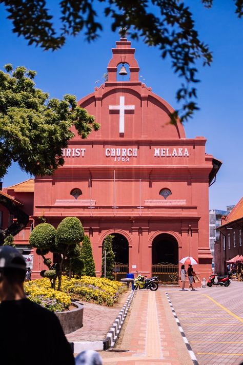 Famous historical church in Malacca city Malaysia. #Malaysia #Malaysiatravel Malacca City, Malacca Malaysia, Prabhas Pics, Catch Flights, Usa Cities, Painting Subjects, Usa Travel Destinations, World Cities, City Travel