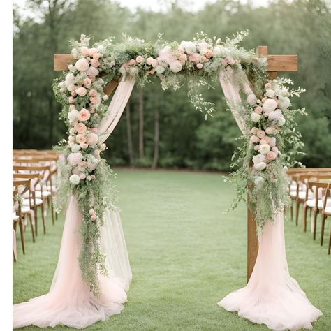 Sage Wedding Arch Ideas, Sage Gold And Pink Wedding, Sage Green And Blush Boho Wedding, Sage Green Blush Pink White Wedding, Wedding Pink Green White, Sage Green And Blush Pink Rustic Wedding, Plush Pink And Sage Green Wedding, Sage Green And Blush Wedding Arch, Pastel Pink And Sage Green Wedding