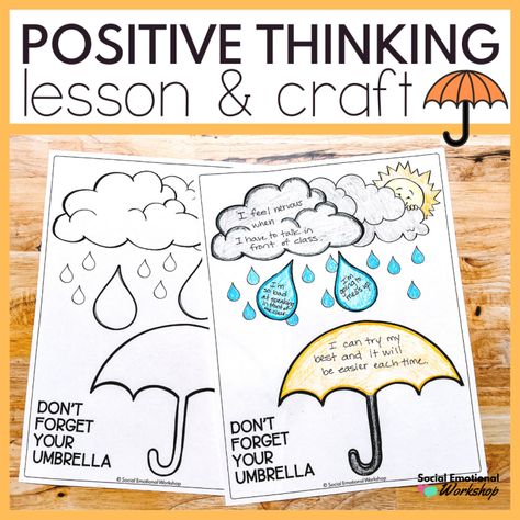 Teach elementary students the 4 steps to change negative thoughts to positive thoughts with kid-friendly activities. Students can learn to spot their negative thoughts and tell it apart from positive ones. They can learn strategies to challenge negative thinking. Finally, they can replace those negative thoughts with positive thoughts. Positive thinking is essential for resilience and persistence in and outside of the classroom. Positive Self Talk Activities Middle School, Sel Crafts, Counselor Activities, Therapy Printables, Cbt Activities, Aba Activities, Therapy Crafts, Girl Activities, Therapeutic Recreation