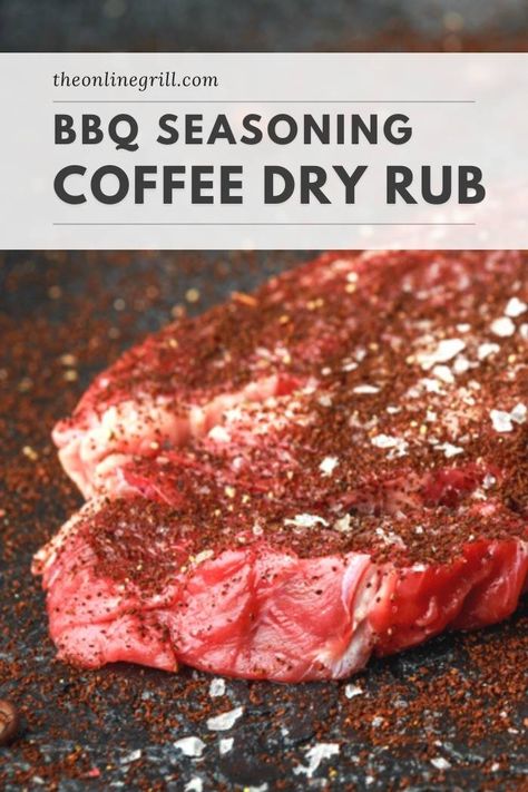 This all-purpose BBQ dry rub is easy to make and goes with anything. Delicious coffee rub for steak, chicken, grilled pork chops, or spare ribs to a new level with this flavor-packed seasoning rub! Coffee Dry Rub Recipe, Brisket Rub Recipe, Barbecue Steak, Bbq Rub Recipe, Steak Grilled, Bbq Dry Rub, Coffee Rub, Dry Rub Recipes, Pork Rub