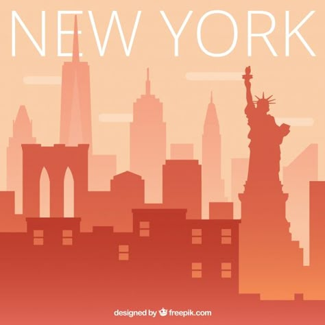 New York Skyline Illustration, New York City Skyline Silhouette, New York Skyline Silhouette, New York Silhouette, Movie Poster Project, New York Bridge, Annie Musical, Photo Book Cover, Skyline Drawing