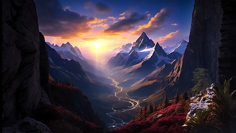 fantasy,landscape,painting,river,mountain,nature,mountains and rivers,mountains,view,scenery,mountain range,valley,scene,water,natural,scenic,beauty,travel,beautiful,hill,lake,outdoor,environment,tourism,forest,mountain peak,cartoon Fantasy Mountain Range, Fantasy Landscape Painting, Scenery Mountain, Background Fantasy, Painting River, View Scenery, Painting Background, Logo Cloud, Outdoor Environment