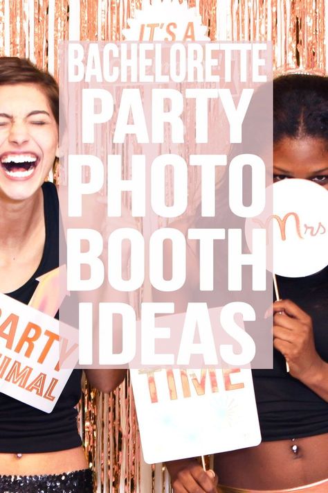 Photo booths are becoming a popular element at parties and weddings, and for good reason: It's a fantastic ice breaker and you'll end up with great photos of your attendees letting loose! Want to have a photo booth at your party? You don't need to shell out money for a professional set up or a photographer! Below are our tips for creating a setup your guests will love! Party Photo Booth Ideas, Bachelorette Photo Props, Bachelorette Photo Booth, Bachelorette Party Photo Booth, Lingerie Shower Gift, Bachelorette Diy, Bride With Glasses, Bachelorette Party Photo, Bachelorette Balloons