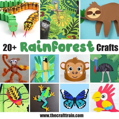 Rainforest Preschool Art, Rainforest Crafts Kindergarten, Rainforest Preschool Crafts, Rainforest Frog Craft, Jungle Activities For Kindergarten, Vbs Jungle Crafts, Amazon Rainforest Crafts For Kids, Amazon Rainforest Activities, Rainforest Activities 2nd Grade