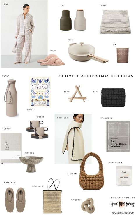 20 timeless Christmas gift ideas for minimalists - DIY home decor - Your DIY Family Xmas Gift Guide, Timeless Christmas, Creative Birthday Gifts, Family Presents, Gift Inspo, Cute Birthday Gift, Minimalist Gifts, Family Christmas Gifts, Christmas Gift Guide