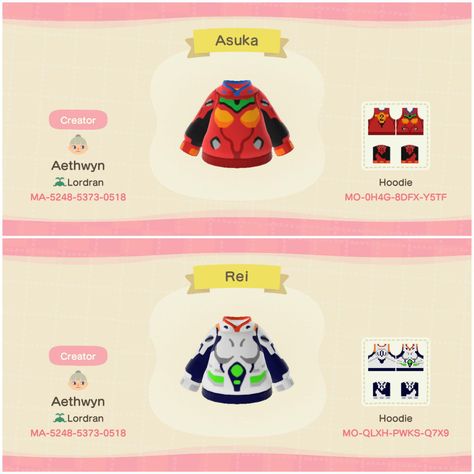 Animal Crossing: New Horizons | Neon Genesis: Evangelion Pattern Download Codes by Aethwyn Acnh Evangelion, Acnh Idea, Ac Codes, Acnh Paths, Haikyuu Memes, Acnh Clothes, Animal Crossing Funny, Acnh Designs, Acnh Codes