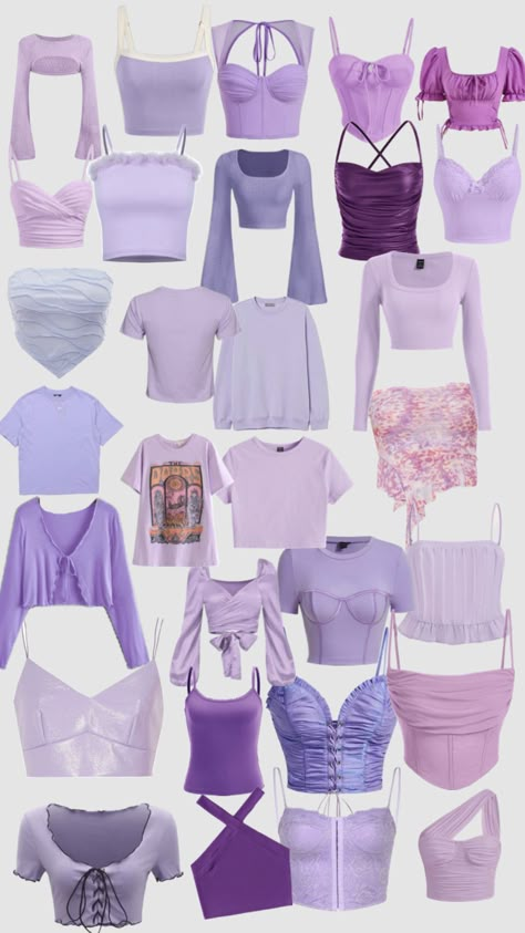 Purple tops Purple Top Outfit, Rapunzel Outfit, Cute Concert Outfits, Color Combos Outfit, Purple Tops, Downtown Outfits, Fits Aesthetic, Purple Outfits, Easy Trendy Outfits