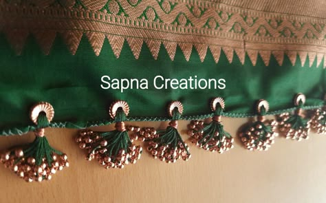 Saree Latkan, Saree Kuchulu, Handwork Ideas, Tassels Fashion Clothing, Saree Kuchu New Designs, Tassels Designs, Saree Pallu, Designer Tassels, Kuchu Designs