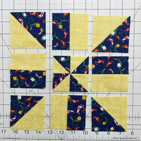 Windmill Quilt, Pinwheel Quilt Pattern, Quilt Blocks Easy, Quilting Designs Patterns, Scrappy Quilt Patterns, Quilt Square Patterns, Quilt Sewing Patterns, Half Square Triangle Quilts, Scrap Quilt Patterns