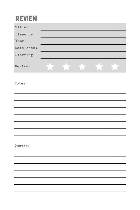 Movie Rating Template, Movie Review Journal Ideas, Top 10 Movies, Notes Quotes, Movie Journal, Review Notebook, Film Journal, Review Essay, Journal Inspiration Writing