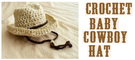 Crochet Cowboy Hat Free Pattern Newborns, Crochet Doll Cowboy Hat Free Pattern, Crochet Cowboy Hat For Dog, Crochet Baby Cowboy Hat Free Pattern, Small Crochet Cowboy Hat, Cowboy Granny Square, Tiny Crochet Cowboy Hat, Crochet Cowboy Hats Free Pattern, Crochet Tiny Cowboy Hat Free Pattern