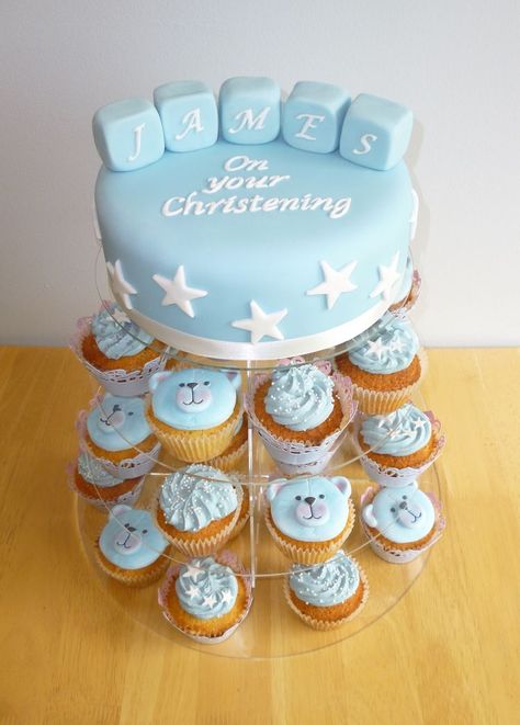 Christening Cake Designs, Baby Boy Christening Cake, Baby Shower Cupcakes For Boy, Dedication Cake, Baby Boy Cupcakes, Baptism Cupcakes, Christening Cupcakes, Christening Cake Boy, Ideas Cupcakes