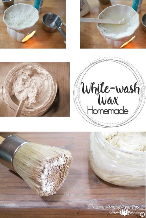 White Wash Over Painted Furniture, White Furniture Wax, White Wax On Furniture, Diy Furniture Wax, Liming Wax, Diy Chalk Paint Recipe, Make Chalk Paint, Chalk Paint Recipe, Chalk Paint Wax