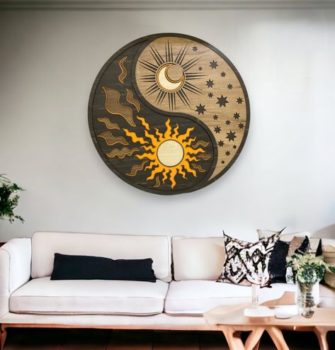 Wooden Yin Yang Mandala 3D Wall Art, Yin Yang Decor, Yin Yang Decorative Mandala Wooden Layered Art, Ying Yang Wall Art, Yin Yang Mandala Art, Ying And Yang Art, Ying Yang Mandala, Yin Yang Mandala, Ying Yang Art, Mandala Decor, Yin Yang Art