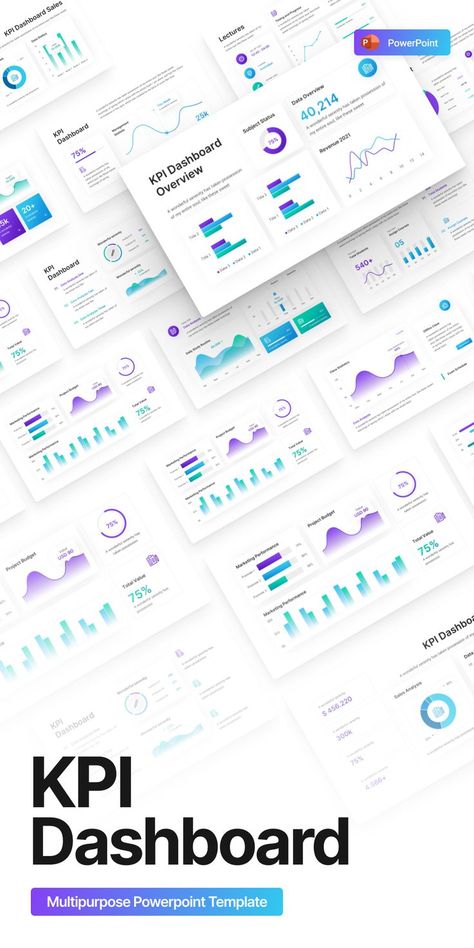 KPI Dashboard Professional PowerPoint Template Chart Powerpoint Design, Slides Layout, Ppt Inspiration, Best Presentation Templates, Performance Indicators, Kpi Dashboard, Chart Infographic, Infographic Elements, Slides Design