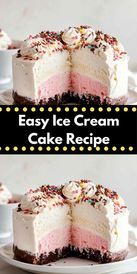 Searching for a simple yet indulgent dessert? This Ice Cream Cake Recipe is quick to prepare and offers endless flavor combinations, ensuring your family will ask for seconds at every celebration.Ice Cream Cake Recipe Ice Cream Cake Recipe Homemade, Ice Cream And Cake, Diy Ice Cream Cake, Easy Ice Cream Cake, Homemade Ice Cream Cake, Cream Cake Recipe, Ice Cream Birthday Cake, Ice Cream Cake Recipe, Delicious Ice Cream