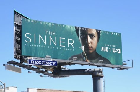 Billboard Inspiration, Movie Billboard, The Sinner, School Zone, Billboard Design, Sunset Strip, Jessica Biel, Outdoor Advertising, Executive Producer