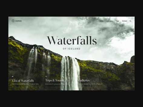 Waterfalls Scroll Distort Effect by Nathan Riley https://video.buffer.com/v/5bc60b74a32b5b187013f2f4 Animated Landing Page Design, Scroll Animation Web Design, After Effect Transition, Website Animation Design, Website Transition, Animation Website Design, Interactive Website Design, Adventure Website, Animated Website