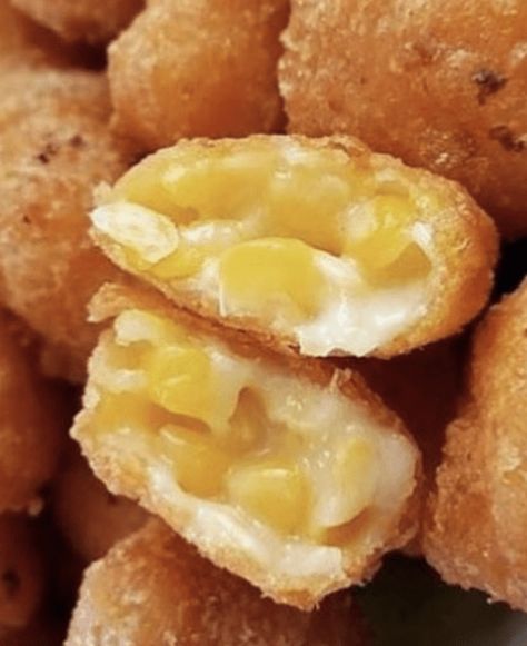 How to Make Corn Nuggets (Easy & Delicious!) - DWELL by michelle Texas Corn Nuggets Recipe, Cream Corn Nuggets, Homemade Corn Nuggets Recipes, Deep Fried Corn Nuggets, Corn Muffin Tops, Homemade Corn Fritters, Corn Nuggets Recipe Easy Air Fryer, Homemade Corn Nuggets, Corn Nuggets Recipe With Jiffy